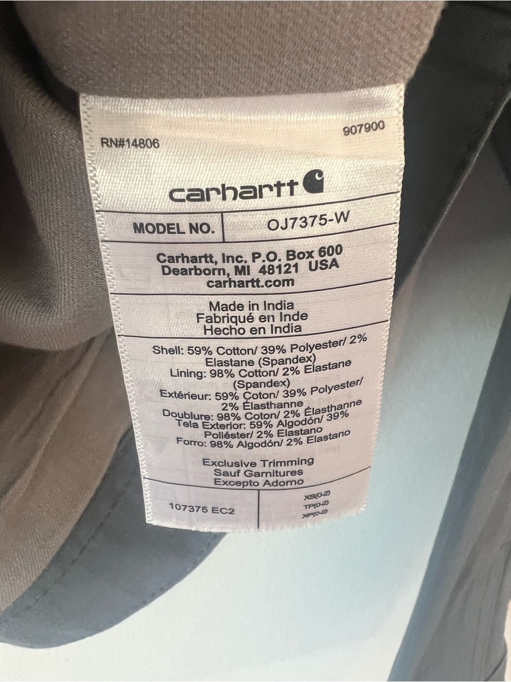 NEW Carhartt Blue Ripstop Utility Jacket Women’s XS Relaxed Fit Coat Workwear - Picture 6 of 7